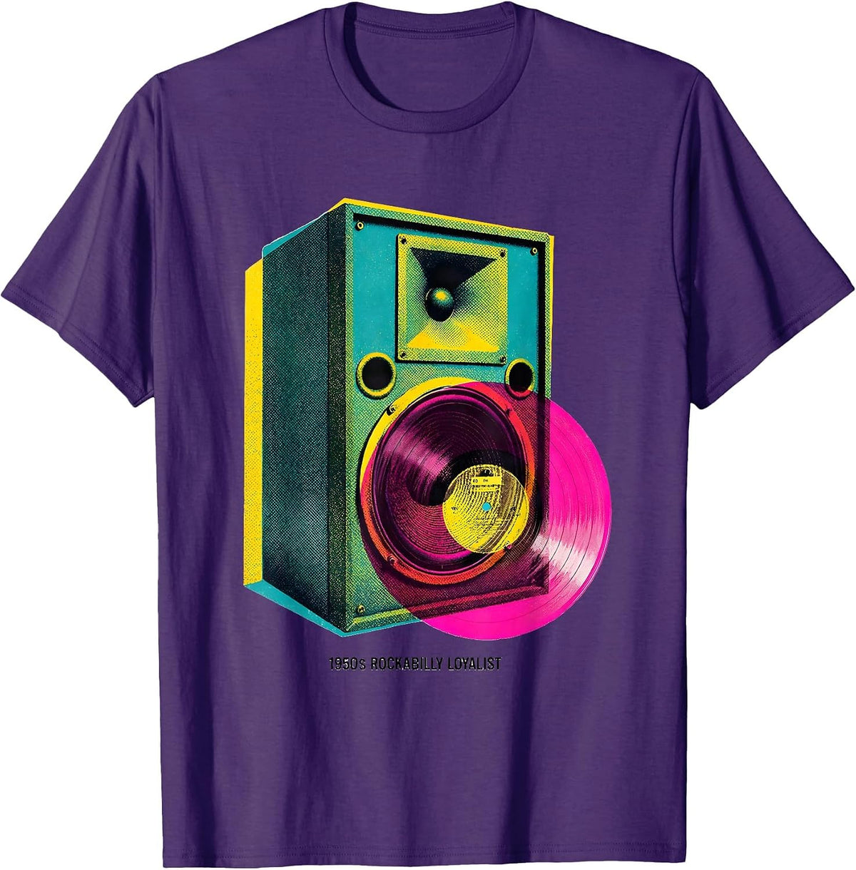 1950s Rockabilly Loyalist Retro Greaser Sock Hop Party T-Shirt - Purple