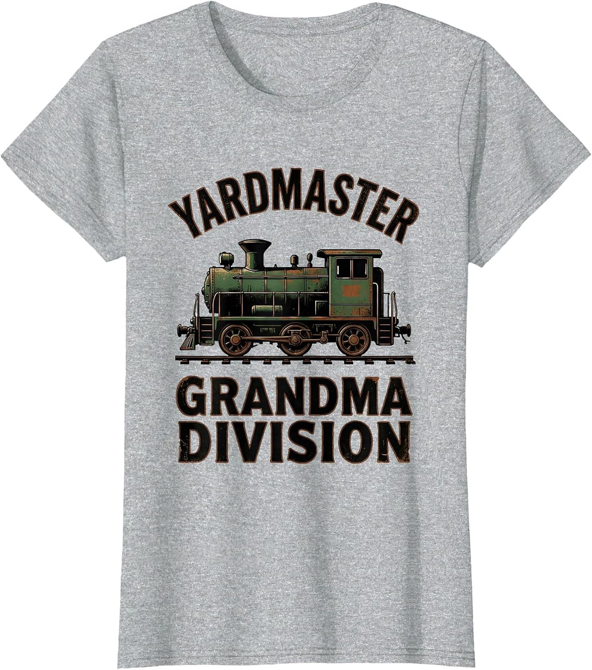 Yardmaster Grandma Division Vintage Train Enthusiast Model T-Shirt - Heather Grey