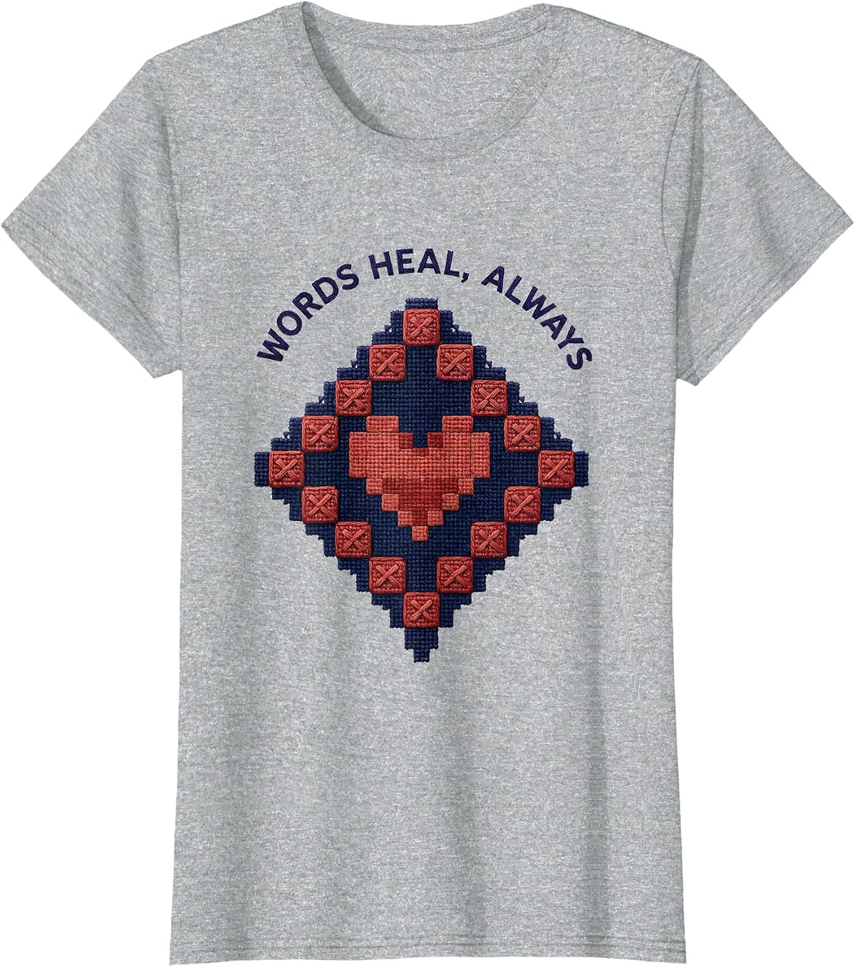 Words Heal Always Speech Therapy Design T-Shirt - Heather Grey