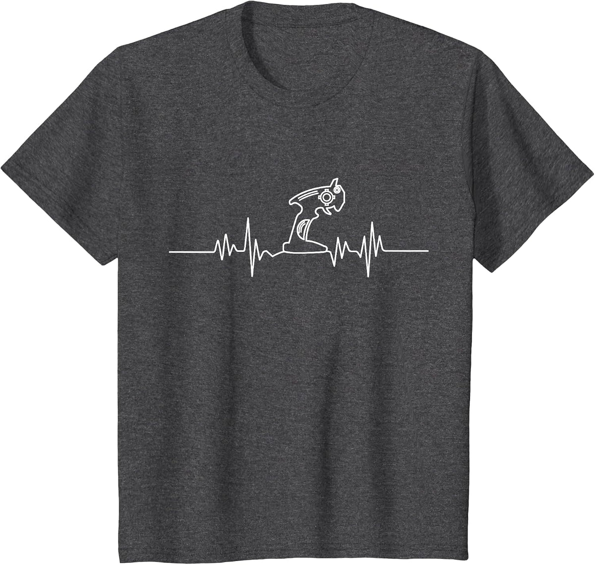 RC Racing Heartbeat Line Remote Control RC Car T-Shirt - Dark Heather Grey