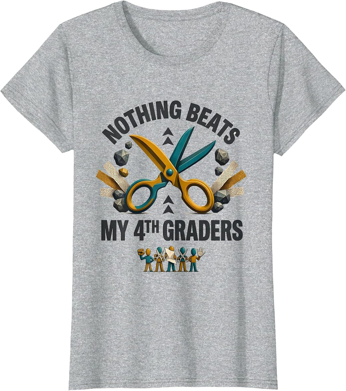 Nothing Beats My 4th Graders Funny Back To School Kids T-Shirt - Heather Grey