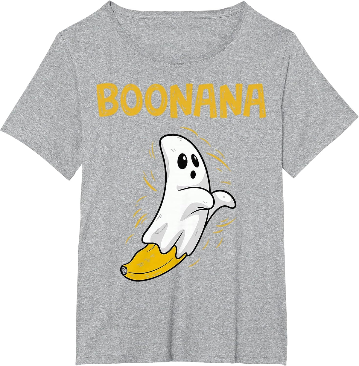 Boonana Banana Ghost Halloween T-Shirt - Heather Grey
