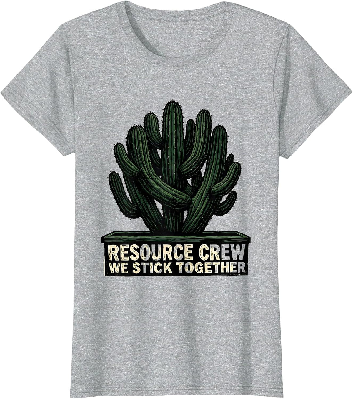 Resource Crew We Stick Together Funny School Support Staff T-Shirt - Heather Grey