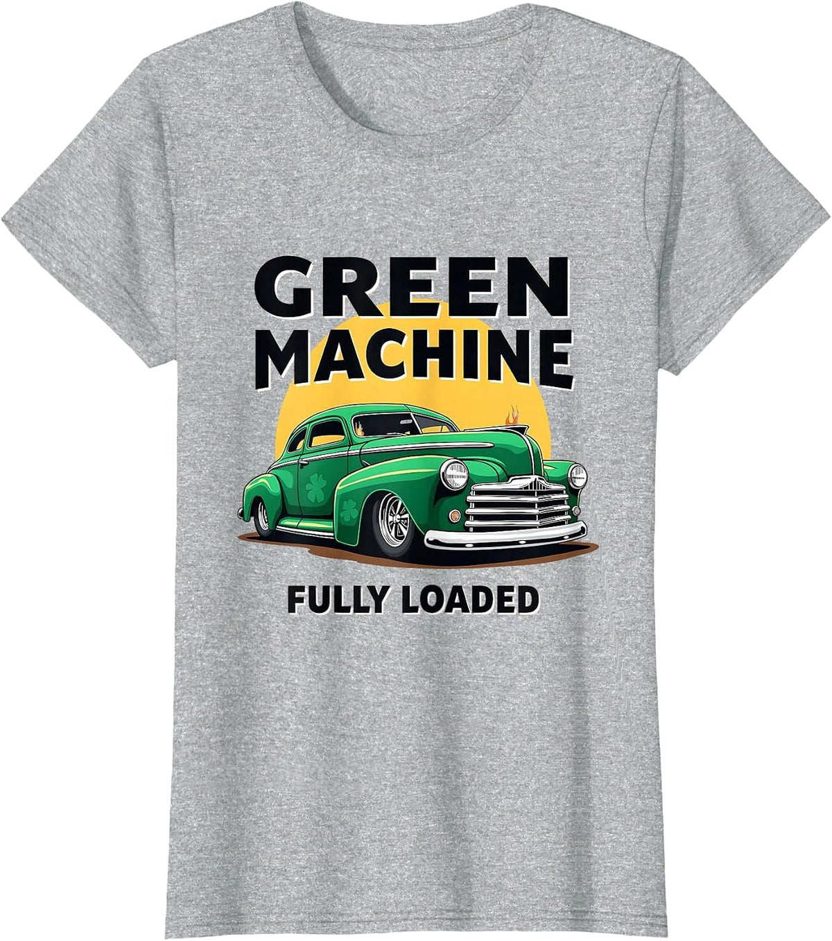 Green Machine Fully Loaded St Patricks Design T-Shirt - Heather Grey
