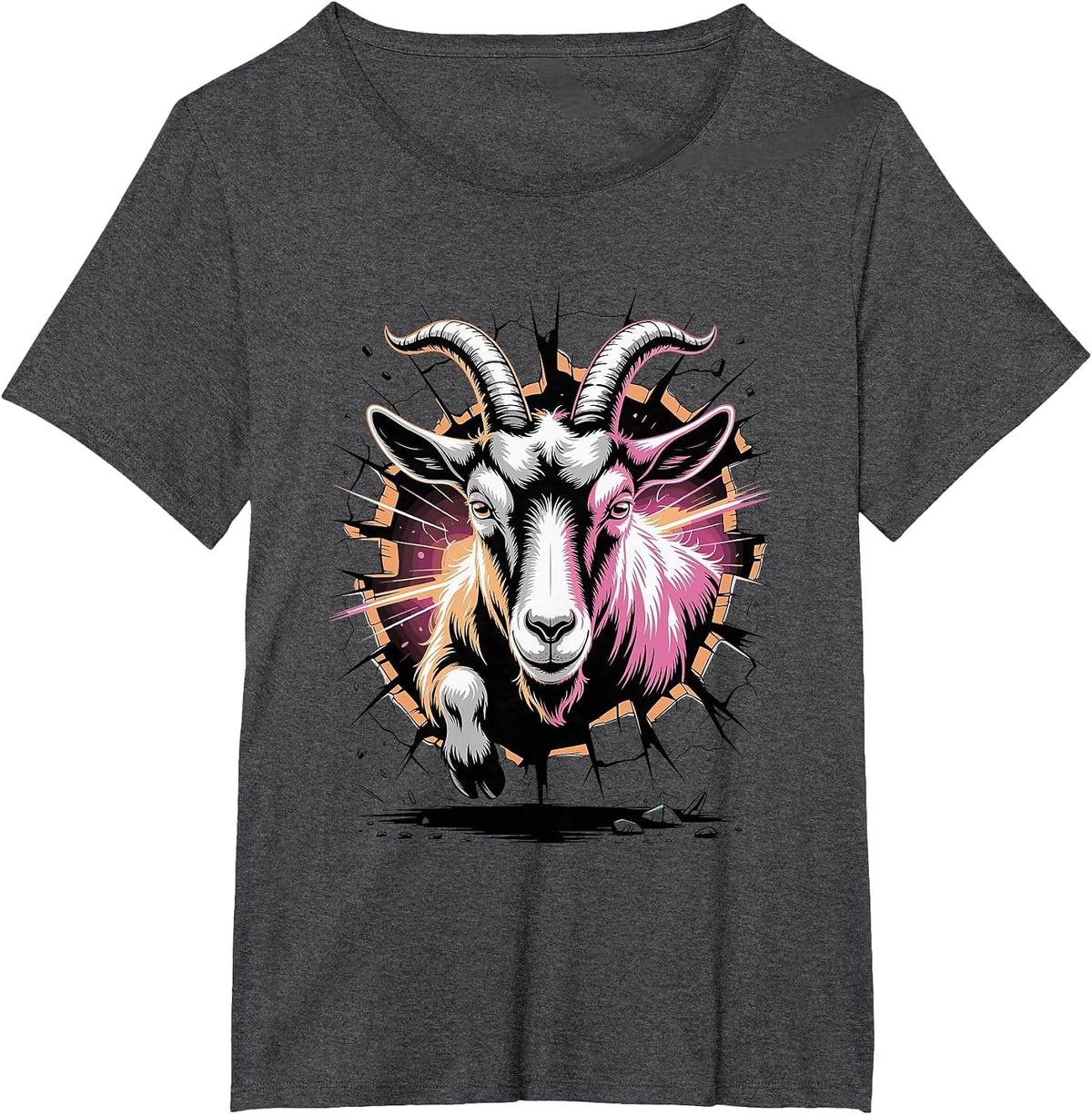Graffiti Wall Art Goat Goats T-Shirt - Dark Heather Grey