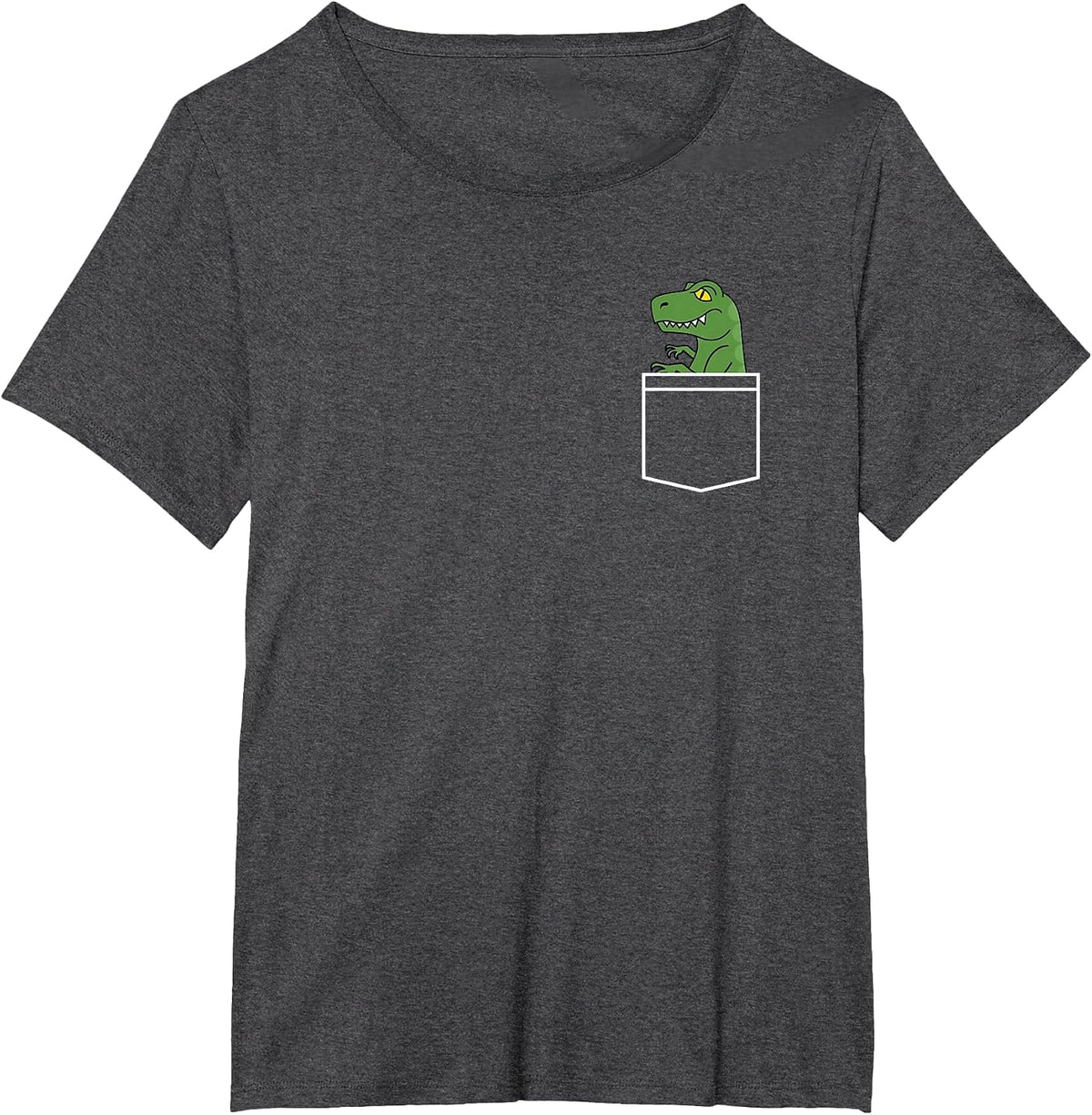Dinosaur - Minimalistic Pocket Design - Funny Dino Classic T-Shirt - Dark Heather Grey