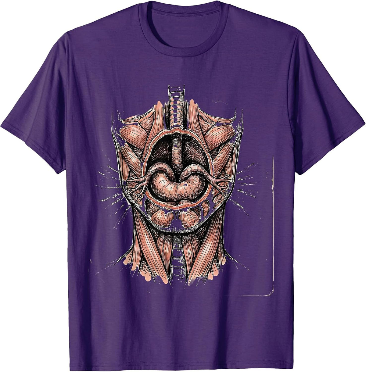 Anatomical Vocal Cords Glowing Speech Therapy Design T-Shirt - Purple