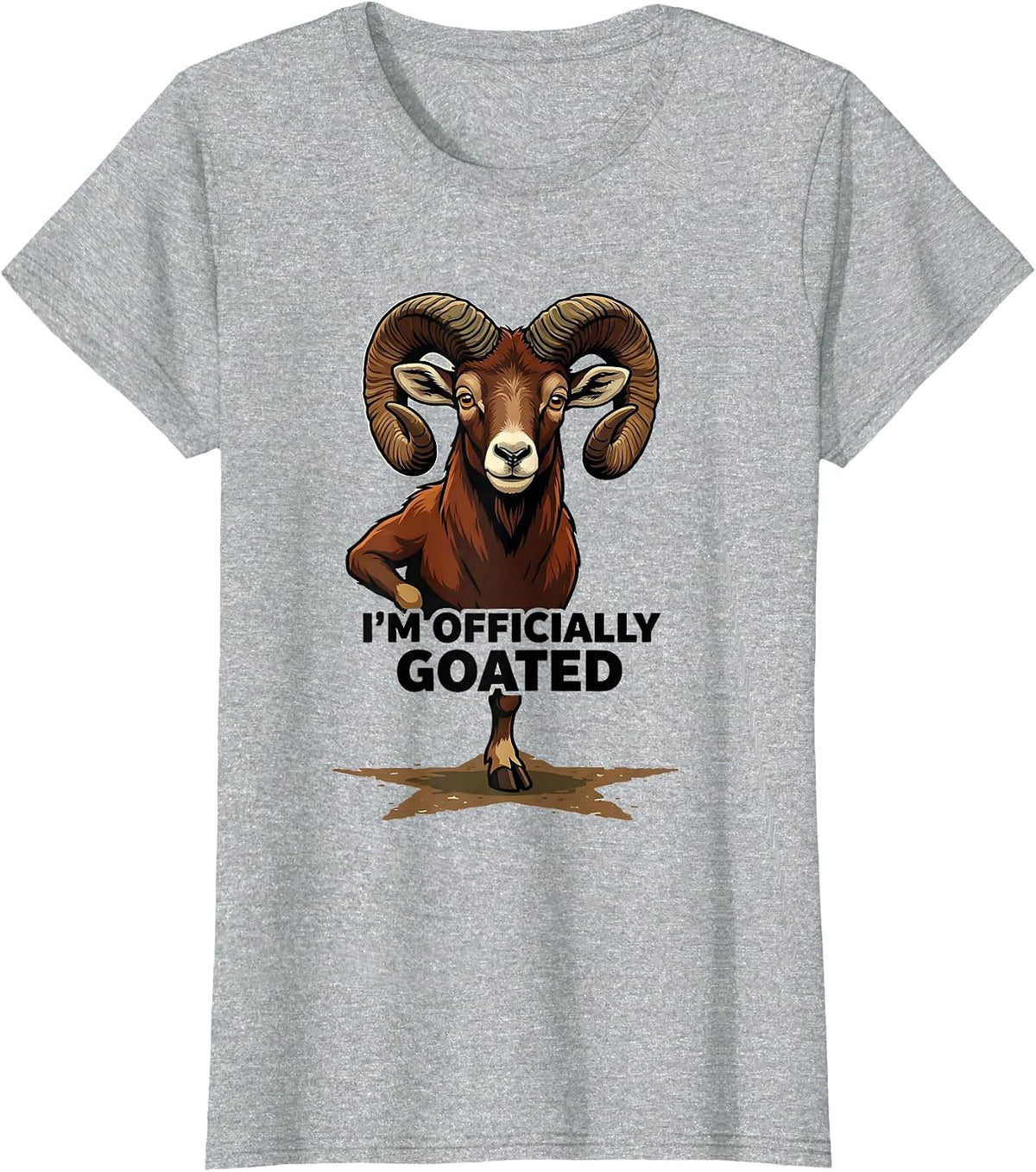 I'm Officially Goated Funny Goat Animal Lover Humor T-Shirt - Heather Grey