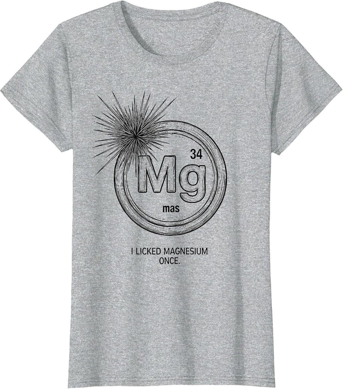 I Licked Magnesium Once Funny Periodic Table Science Teacher T-Shirt - Heather Grey