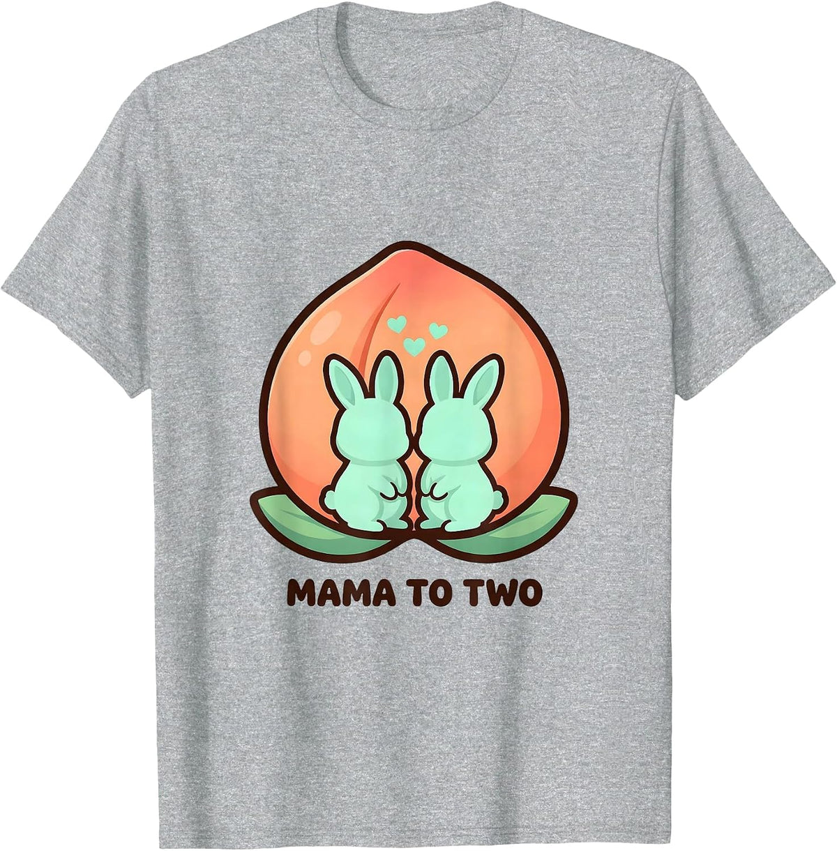 Men's Mama to Two Cute Kawaii Twin Pregnancy Announcement T-Shirt - Heather Grey