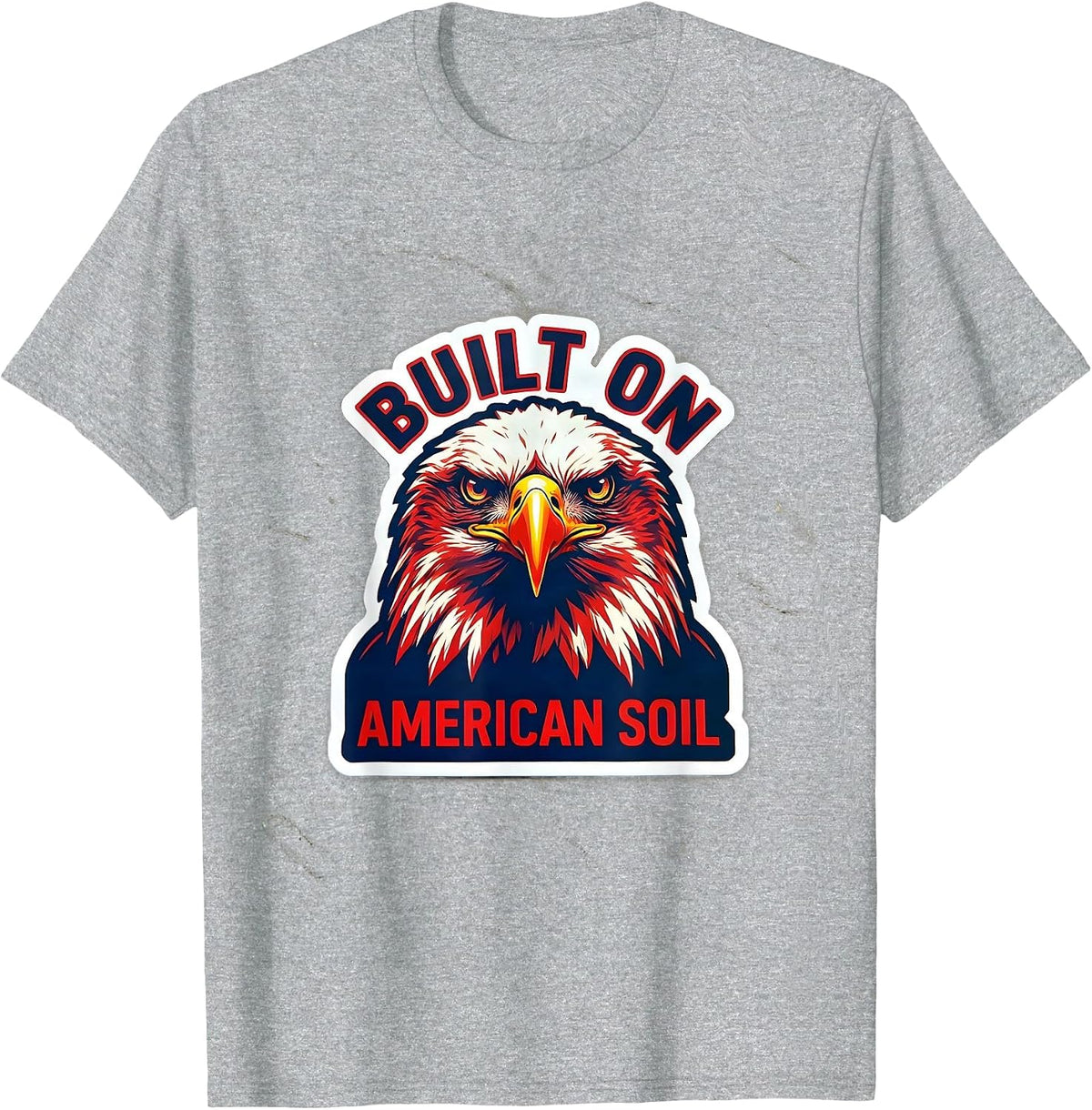 Men's Built on American Soil Patriotic Pride Design T-Shirt - Heather Grey