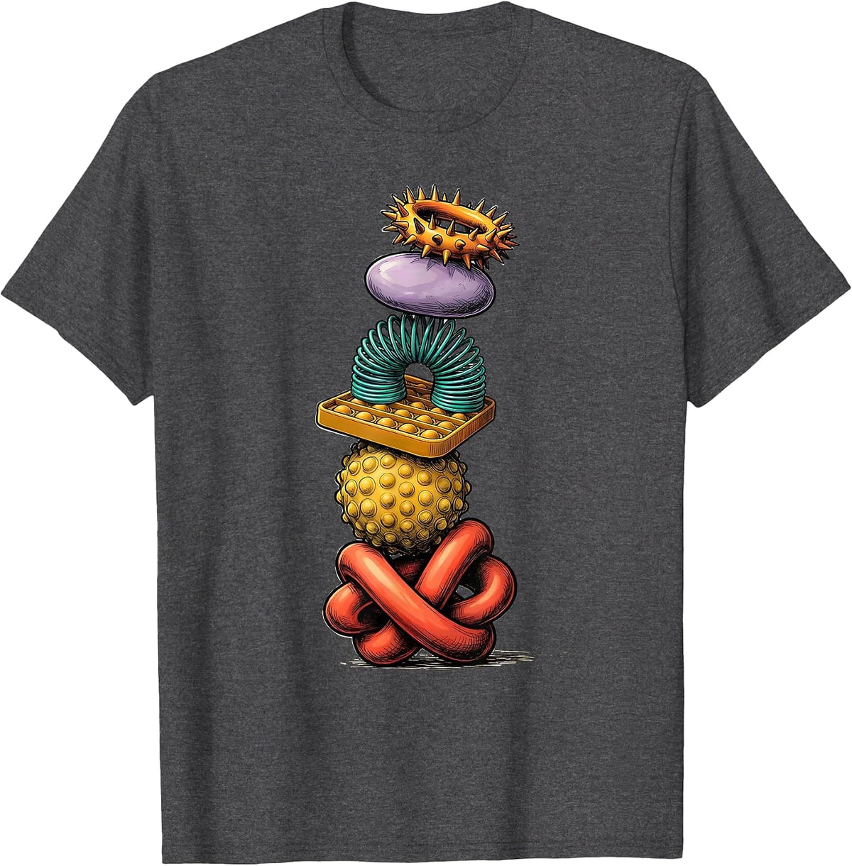 Special Education Sensory Fidget Tools Graphic T-Shirt - Dark Heather Grey