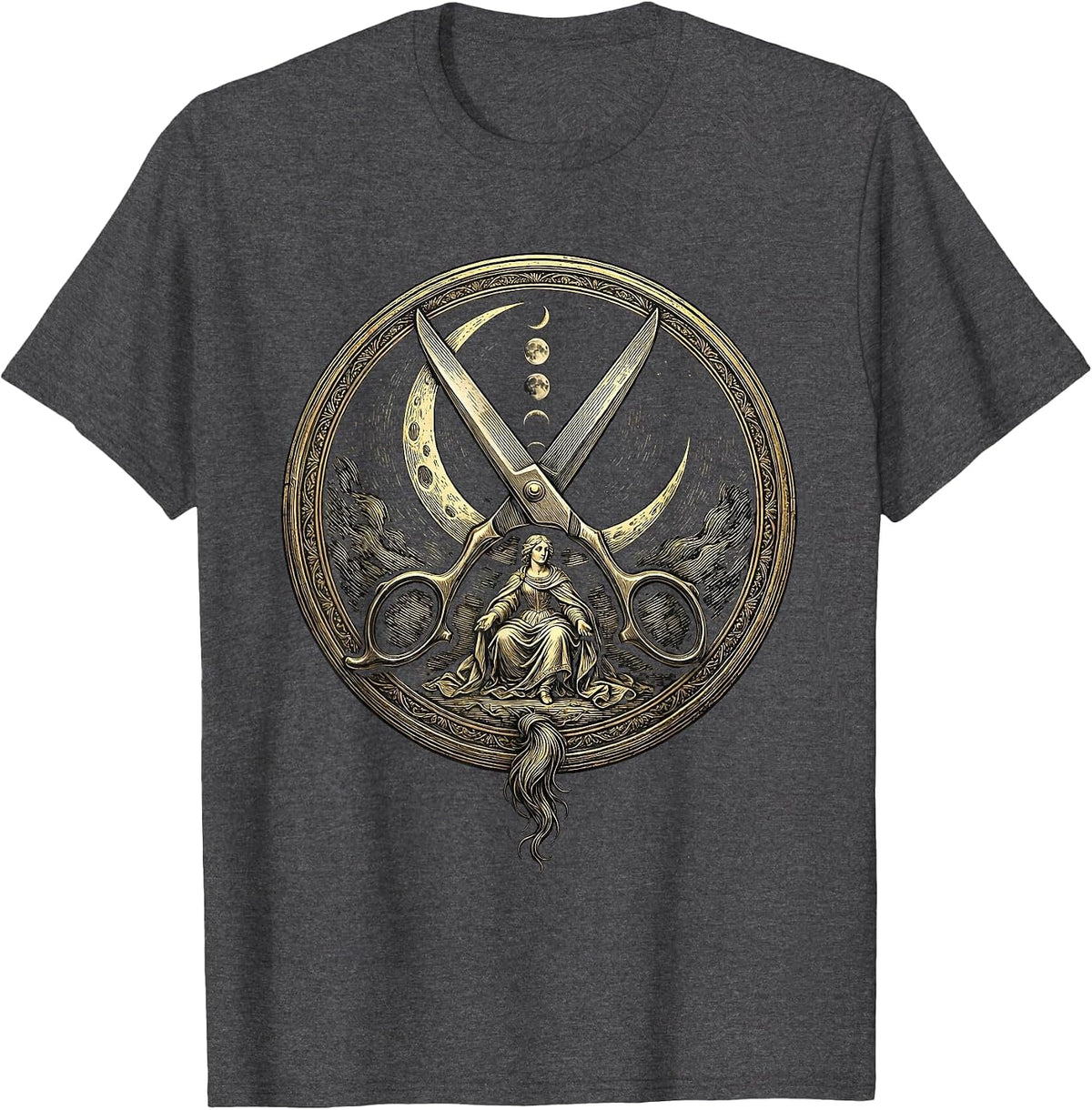 Men's Sealed Medallion Mystic Barber Humor Gift T-Shirt - Dark Heather Grey