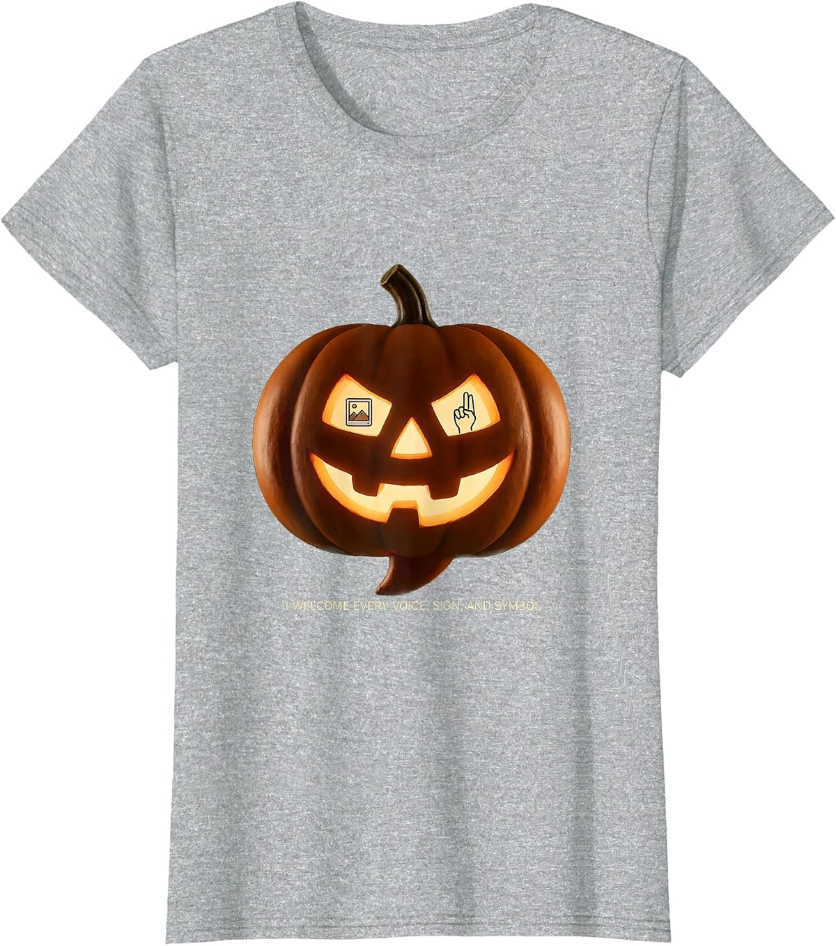 Women's I Welcome Every Voice, Sign, and Symbol SLP T-Shirt - Heather Grey