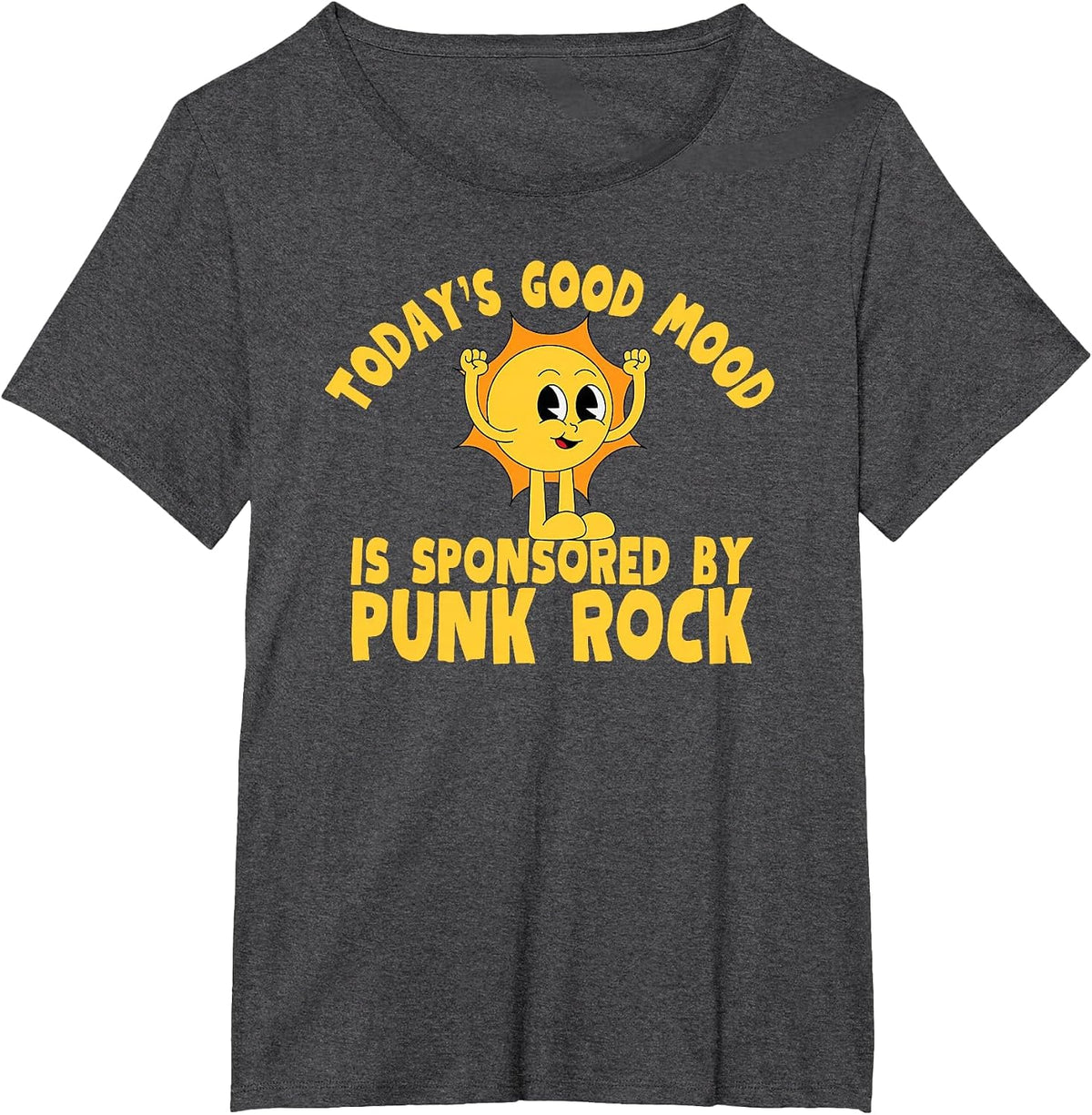 Cute Retro Vintage Funny Punk Rock T-Shirt - Dark Heather Grey