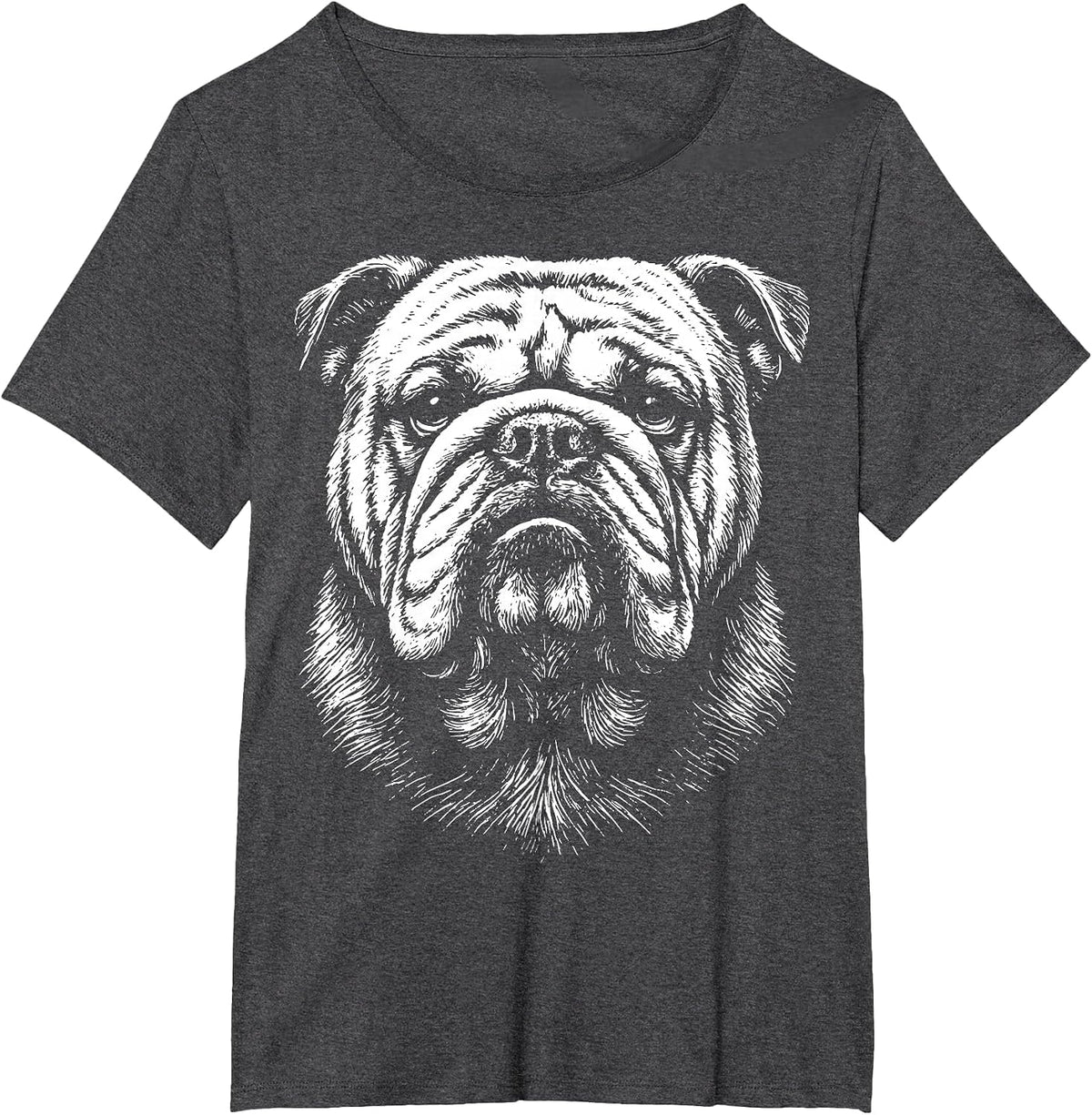Bulldog Illustration T-Shirt - Dark Heather Grey