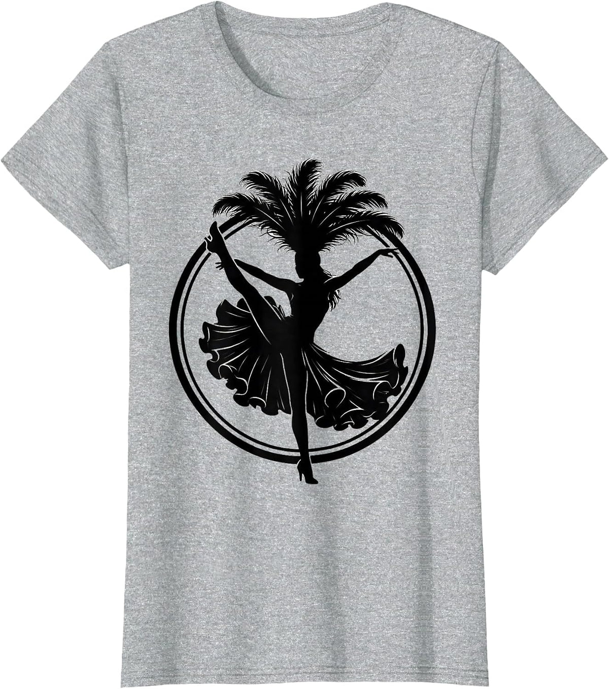Showgirl High Kick Sequined Costume Graphic T-Shirt - Heather Grey