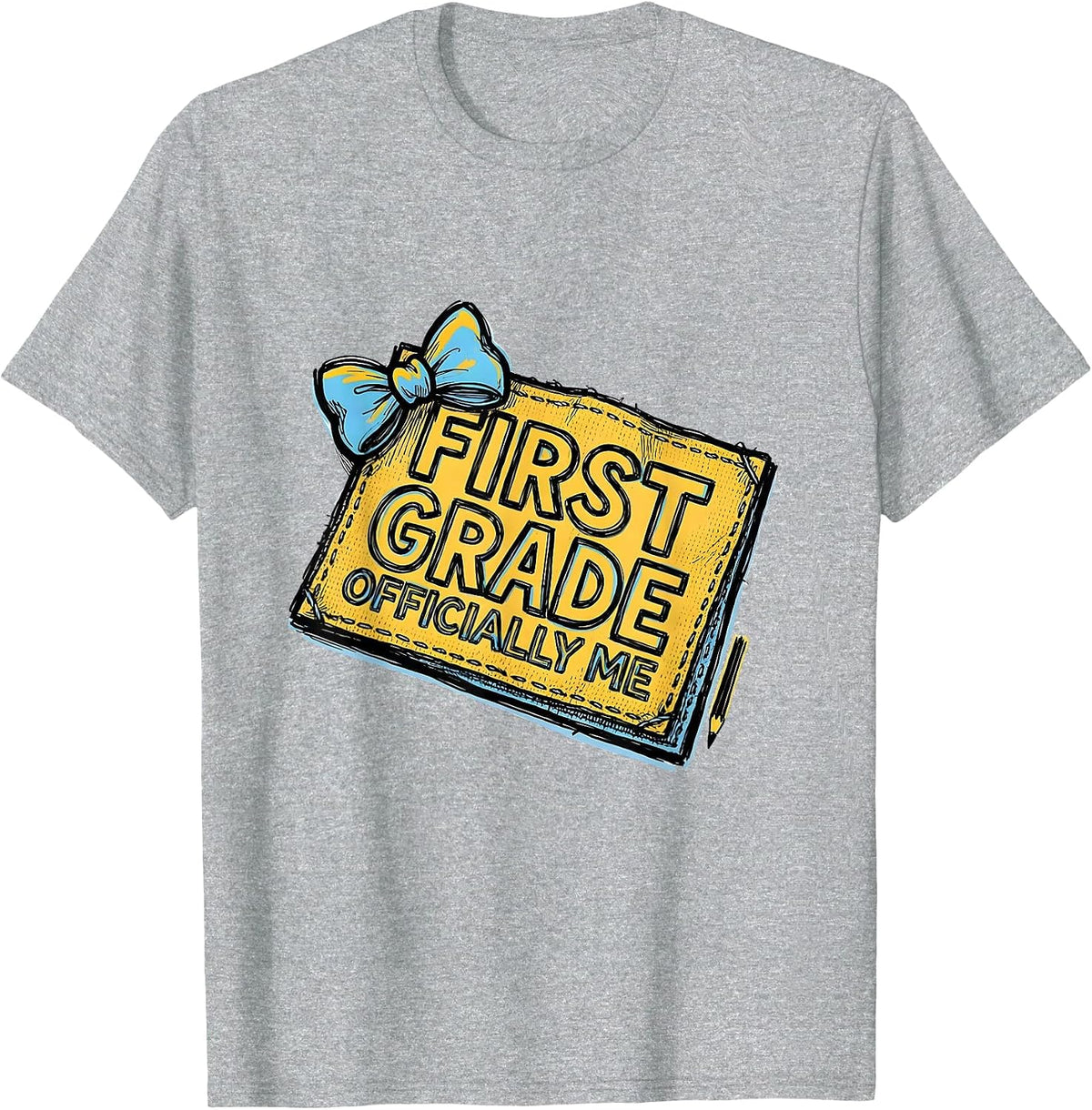 Men's First Grade Officially Me Cute Coquette Bow Back to School T-Shirt - Heather Grey