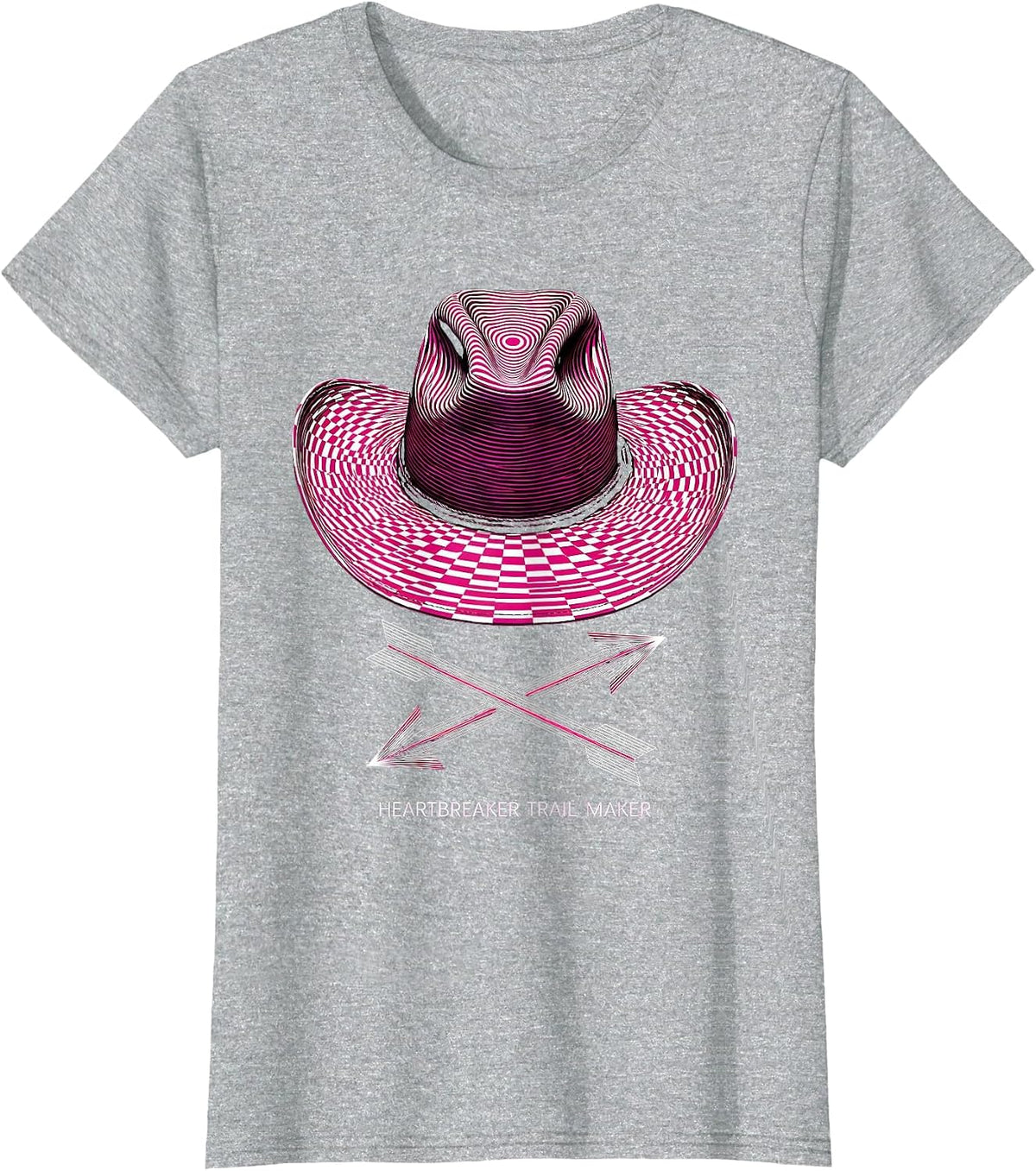 Heartbreaker Trail Maker Cowboy Design T-Shirt - Heather Grey
