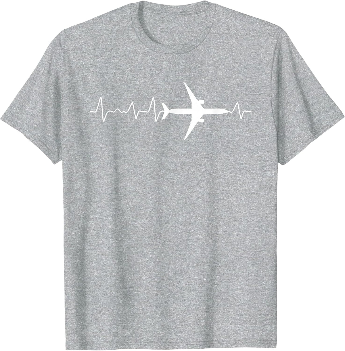 Aeroplane Heartbeat Pilots T-Shirt - Heather Grey