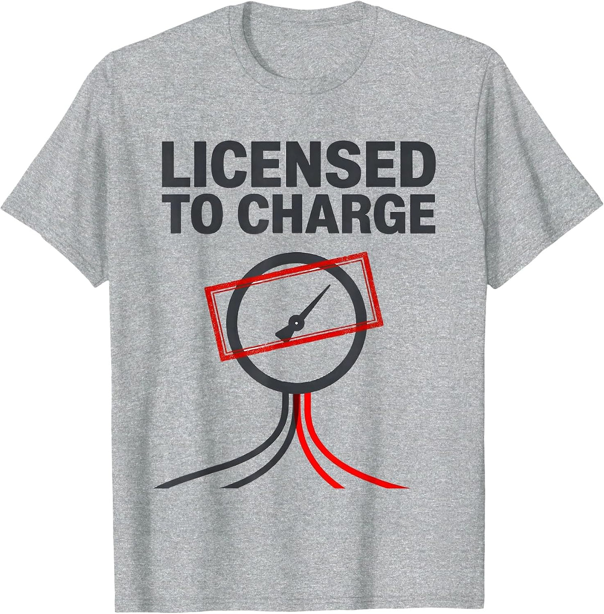 Men's Licensed To Charge Minimalist HVAC Technician Humor T-Shirt - Heather Grey