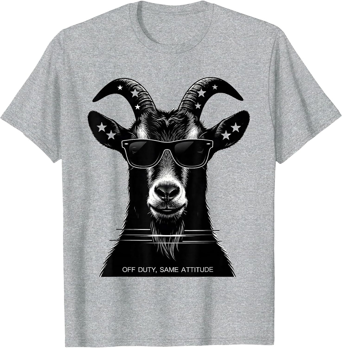 Men's Off Duty Same Attitude Funny Goat Lover Animal Humor T-Shirt - Heather Grey