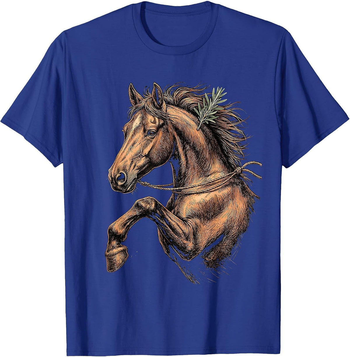 Men's Sharp Horse Shoo Boho Equestrian Humor T-Shirt - Royal Blue