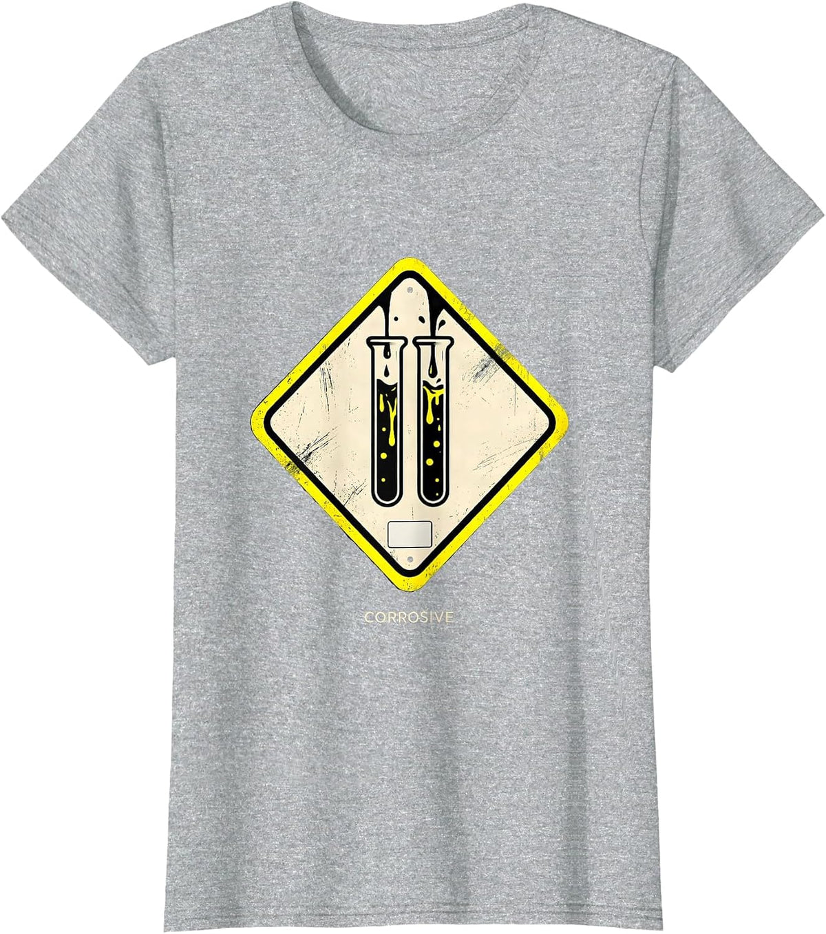Women's Corrosive Science Nerd Lab Humor Teacher Gift T-Shirt - Heather Grey