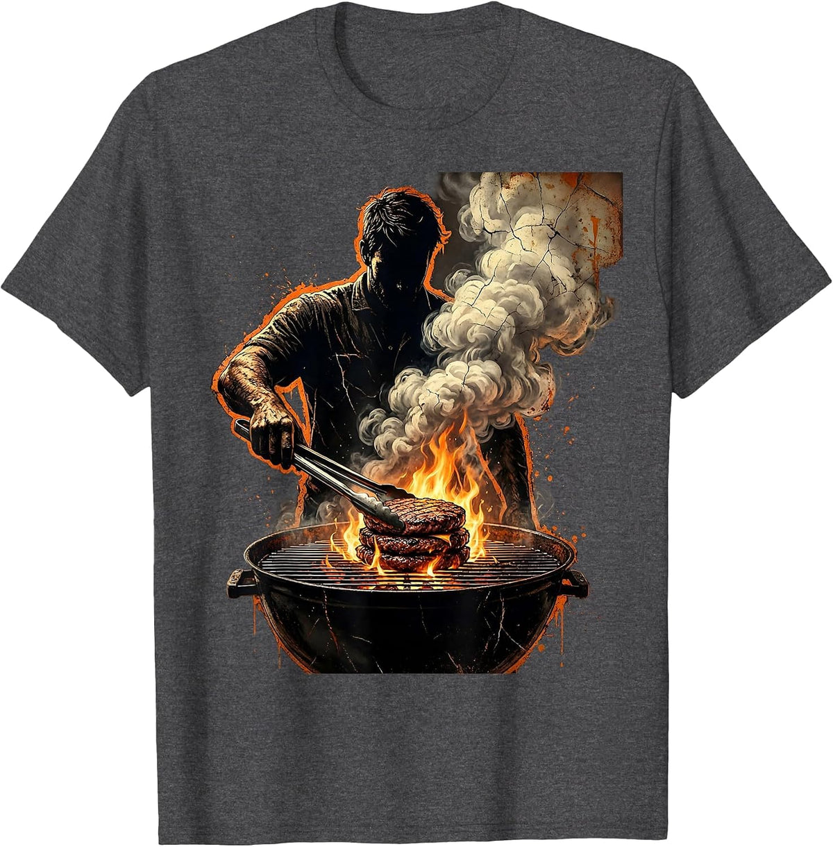 Local Boy Backyard Burger Grill Master Graphic T-Shirt - Dark Heather Grey