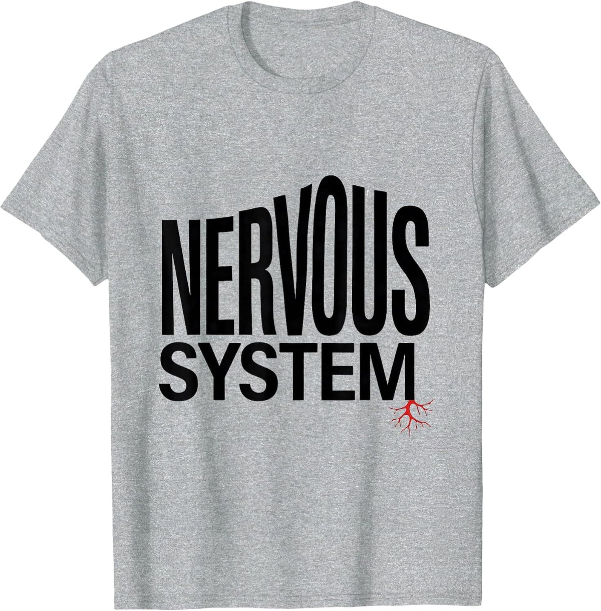 Men's Nervous System Science Humor Brain Anatomy Student Teacher T-Shirt - Heather Grey