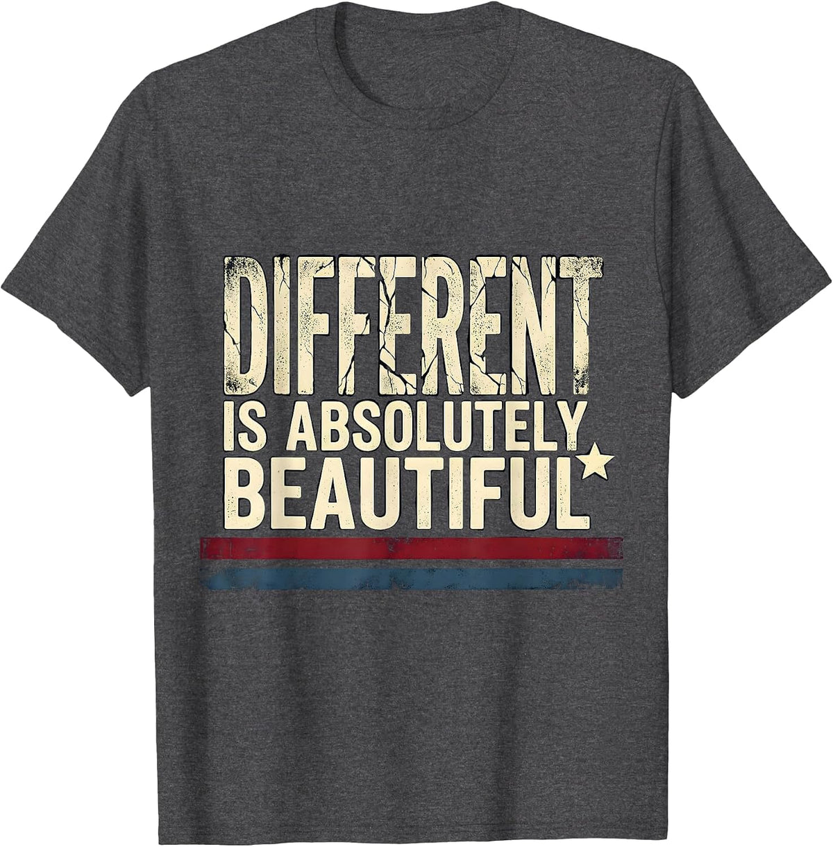 Different Is Absolutely Beautiful Special Education Tee T-Shirt - Dark Heather Grey