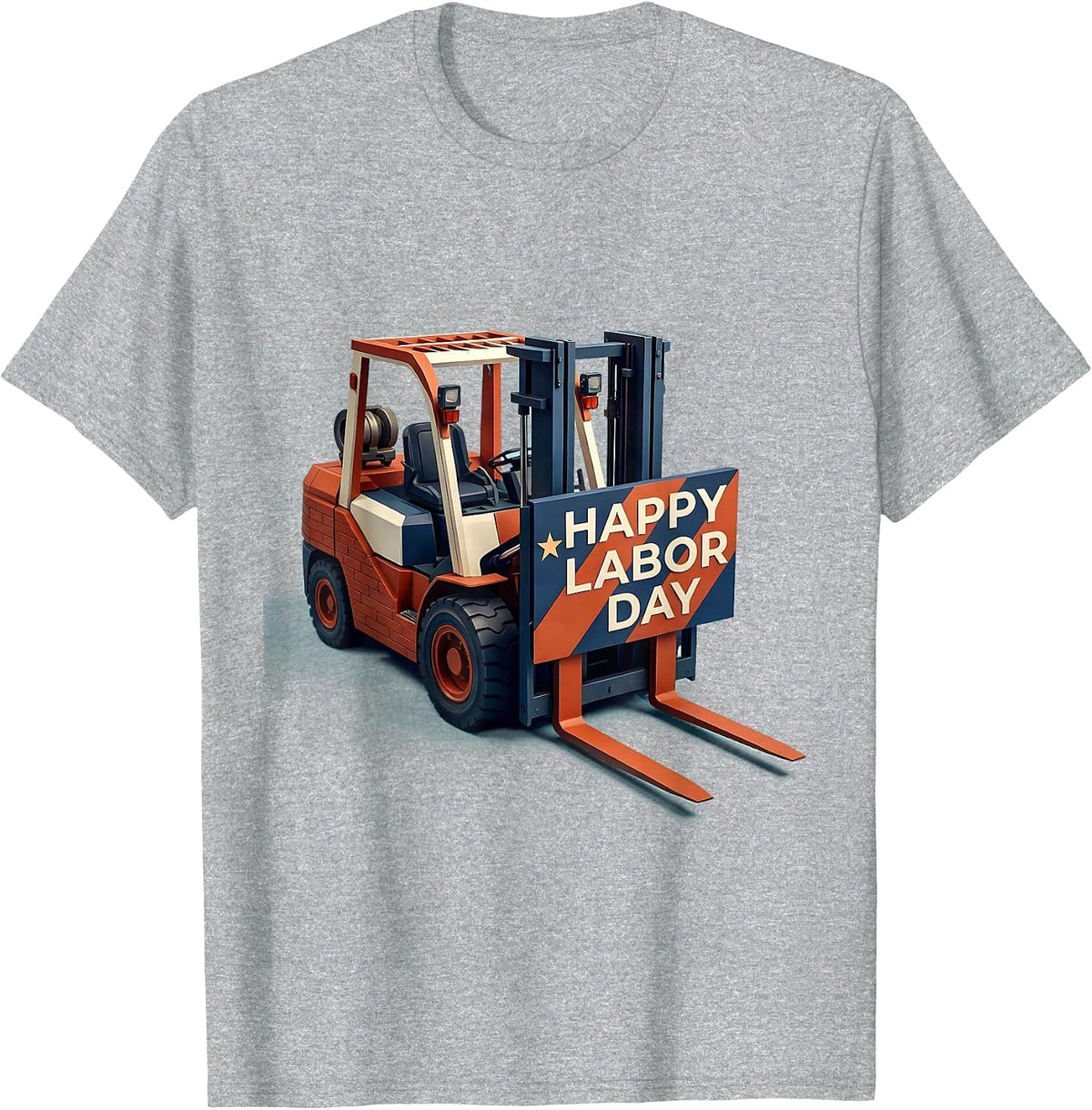 Men's Happy Labor Day Midcentury Modern Patriotic Union Worker T-Shirt - Heather Grey