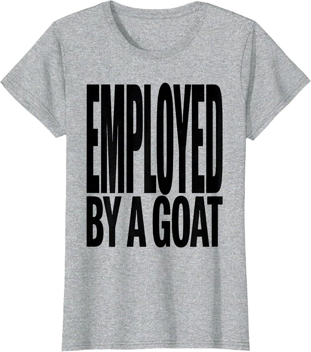 Employed By A Goat Minimalist Goat Lover Badge Patch Icon T-Shirt - Heather Grey