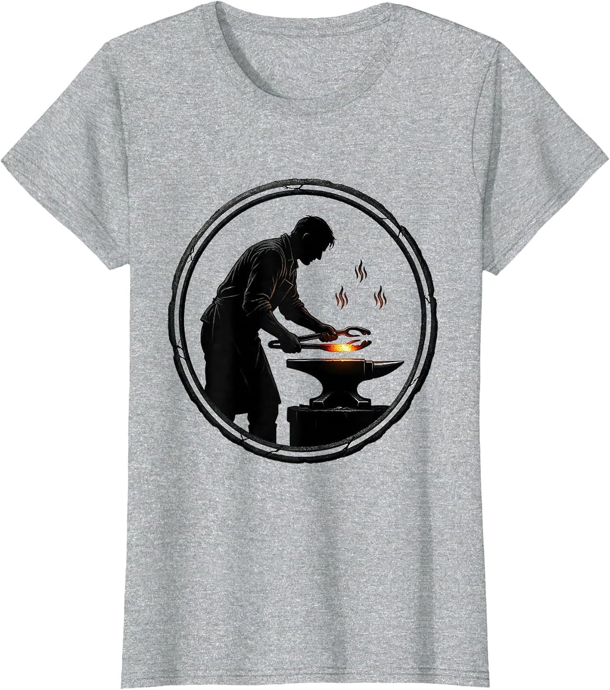 Women's Sealed Forge Badge Blacksmith Craft Pride Gift T-Shirt - Heather Grey