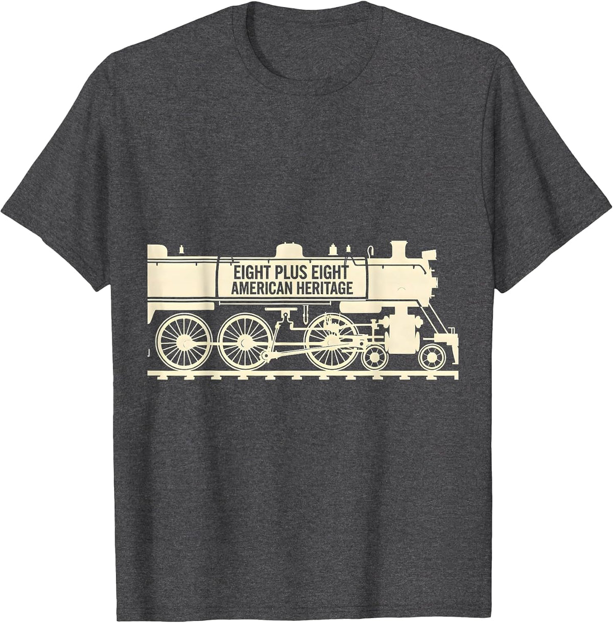Eight Plus Eight American Heritage Big Boy 4014 Steam Train T-Shirt - Dark Heather Grey