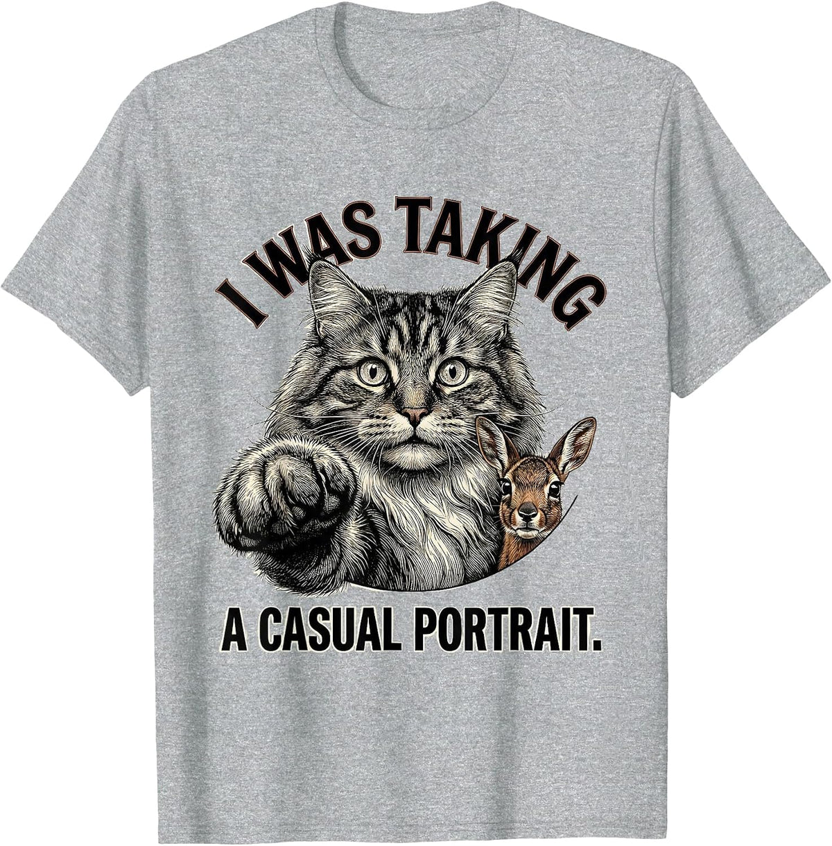 Men's I Was Taking A Casual Portrait Funny Norwegian Forest Cat T-Shirt - Heather Grey