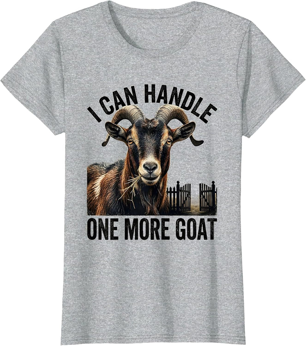 Women's I Can Handle One More Goat Funny Goat Lover Farmer Gift T-Shirt - Heather Grey