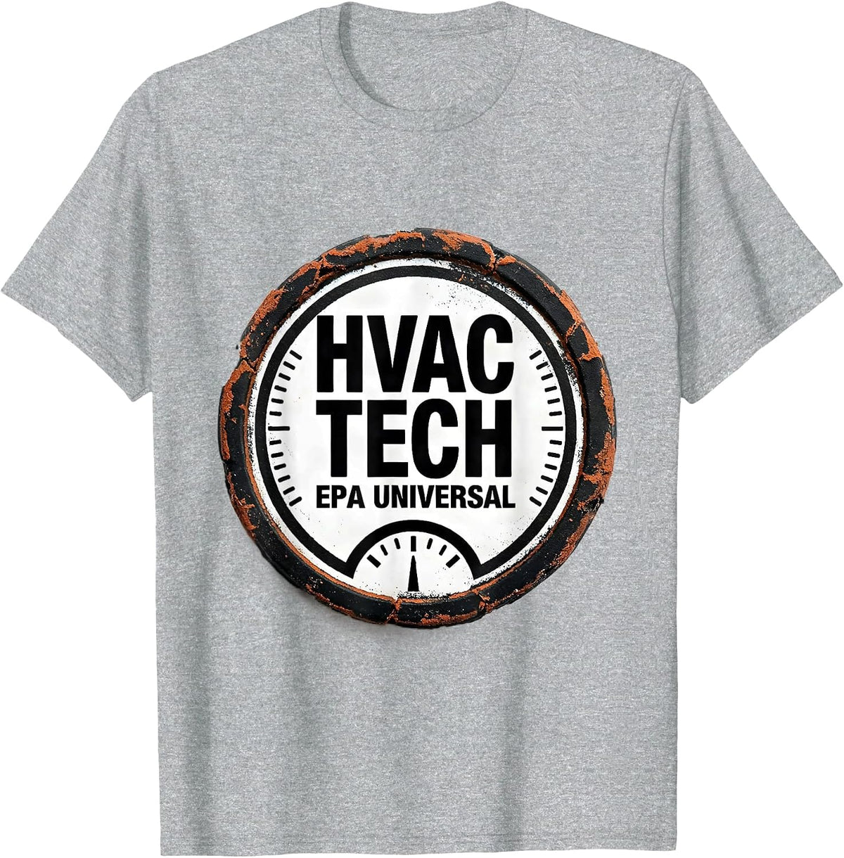 Men's HVAC Tech, EPA Universal Rubber Stamp Funny Tradesperson T-Shirt - Heather Grey