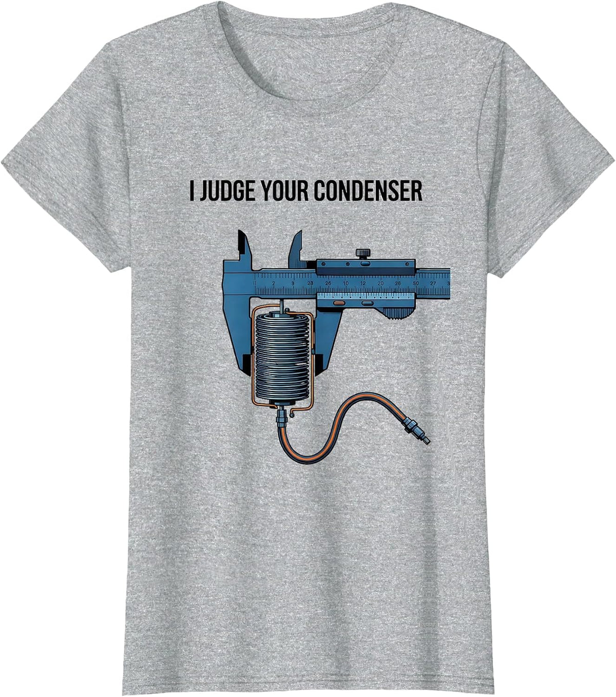 I Judge Your Condenser Funny HVAC Technician Skilled Trades T-Shirt - Heather Grey