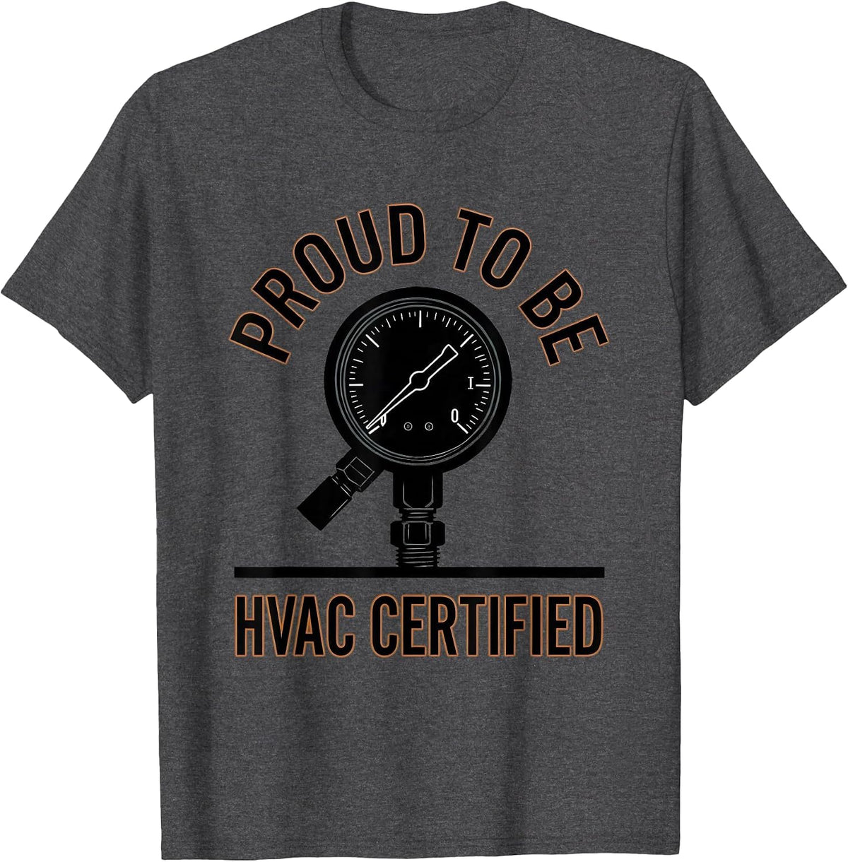 Proud To Be HVAC Certified Heavy Condensed Tech Worker Humor T-Shirt - Dark Heather Grey