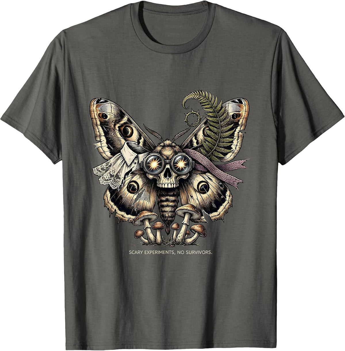 Halloween Science Teacher Scary Experiment Design T-Shirt - Asphalt Grey