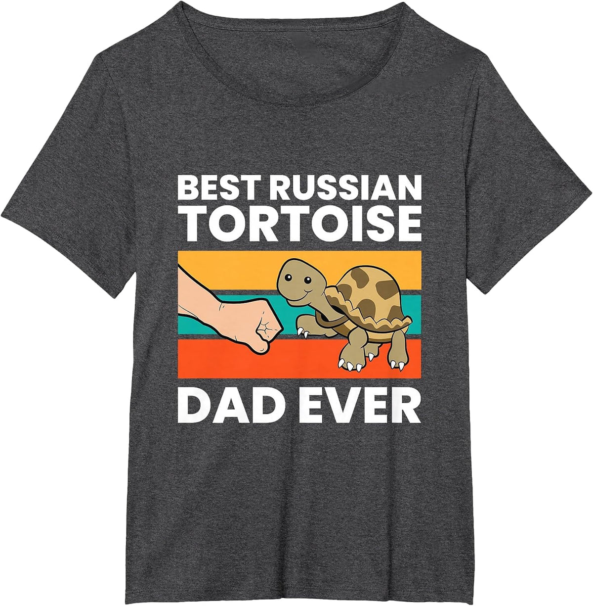 Best Russian Tortoise Dad Ever T-Shirt - Dark Heather Grey