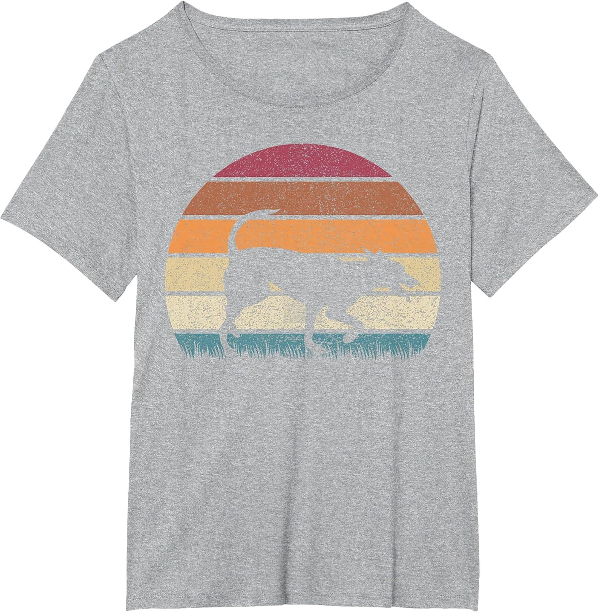Vintage Retro Sunset Formosan Mountain Dog Lover Distressed T-Shirt - Heather Grey