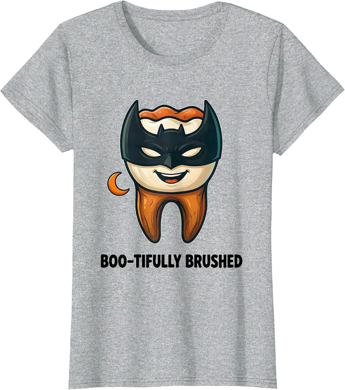 Boo-tifully Brushed Playful Dental Squad Halloween Costume T-Shirt - Heather Grey