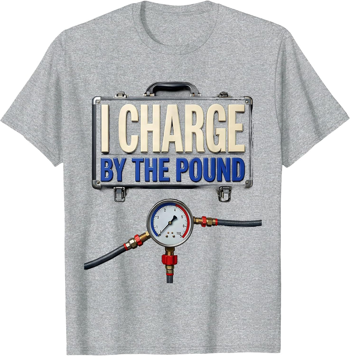 Men's I Charge By The Pound Funny HVAC Technician Charging Pride T-Shirt - Heather Grey