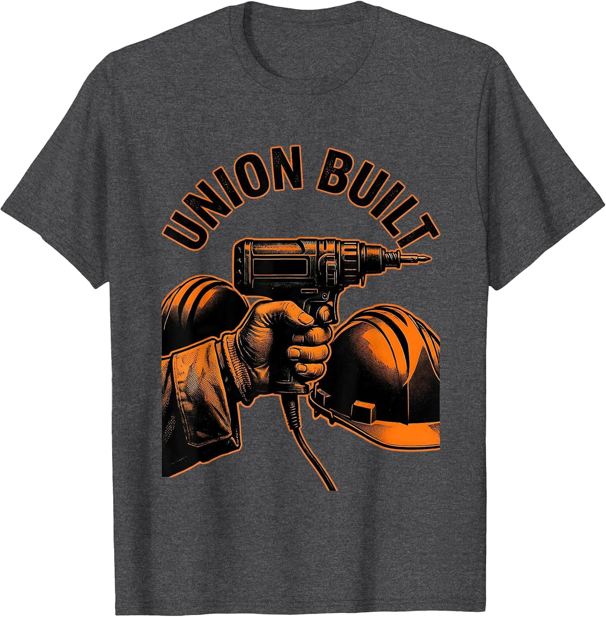 UNION BUILT Labor Pride Union Worker Solidarity T-Shirt - Dark Heather Grey