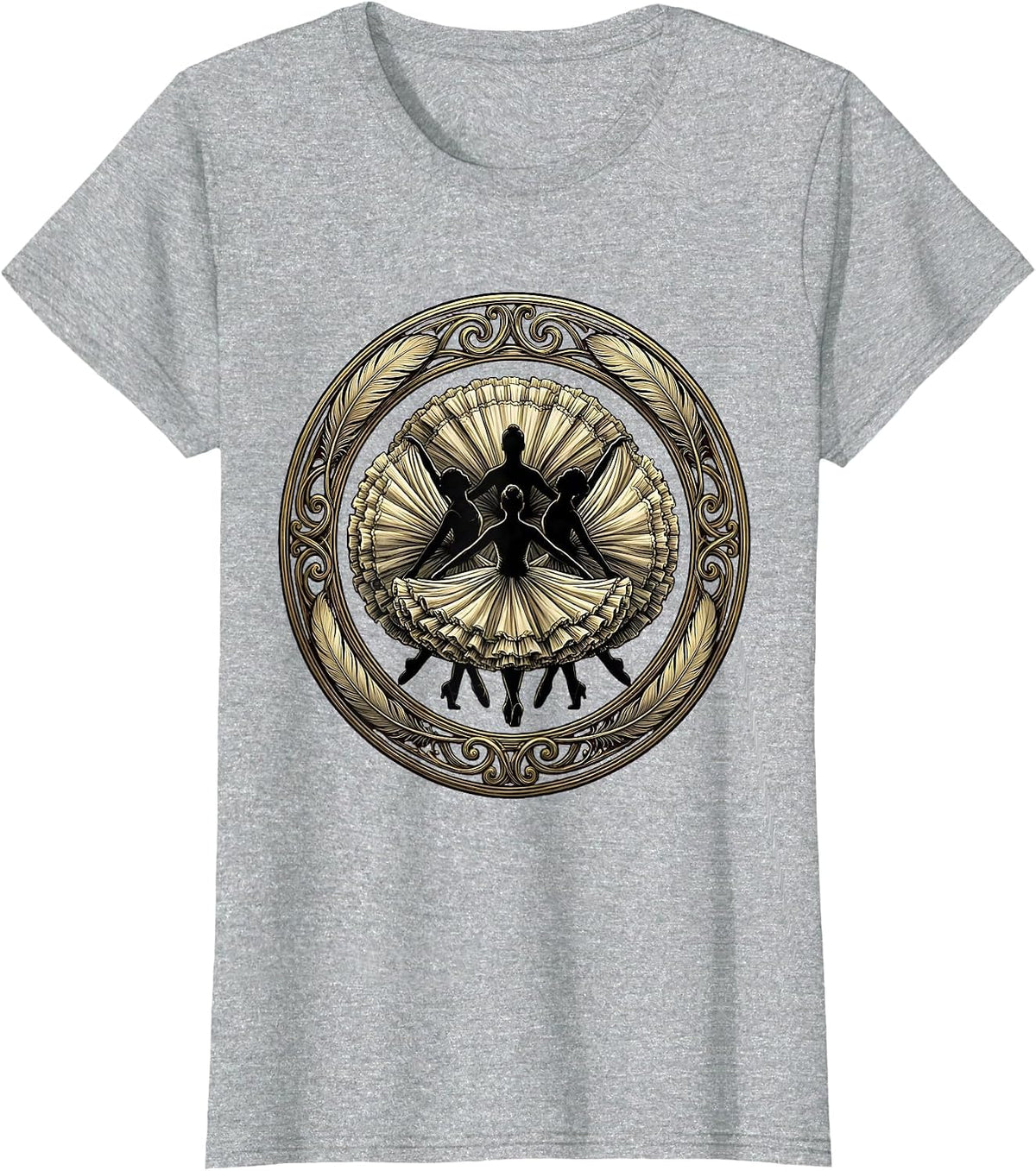 Cancan Dancer Row Showgirl Era Graphic T-Shirt - Heather Grey