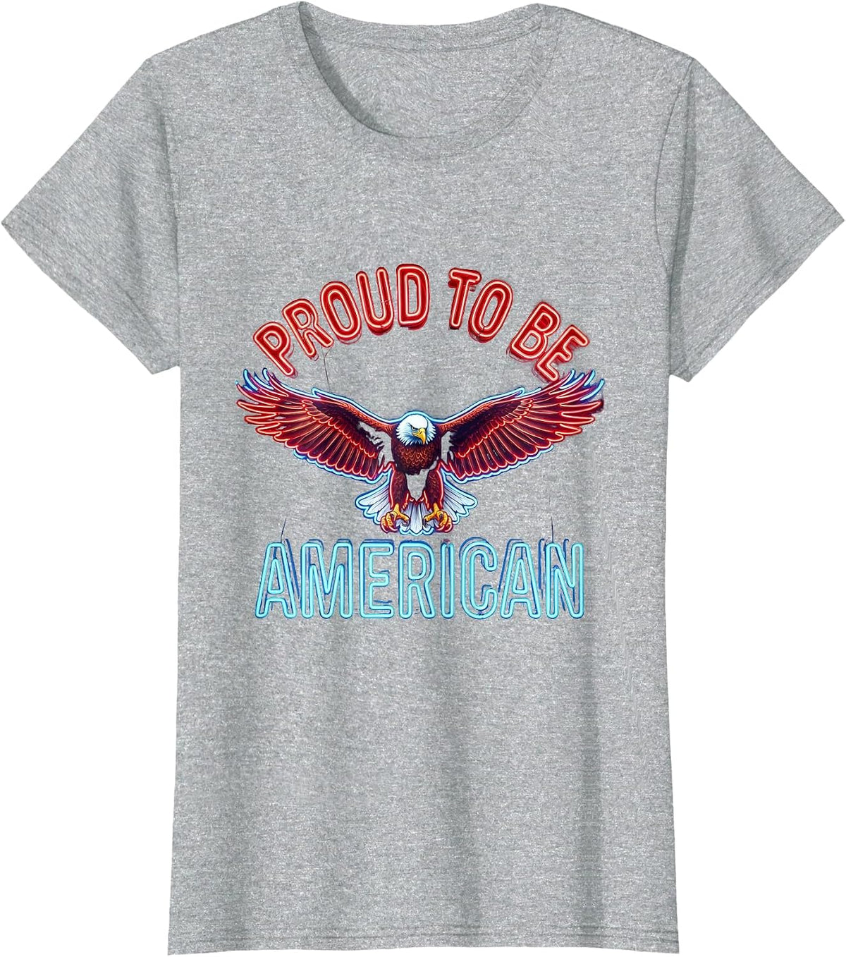 Proud to Be American Patriotic Pride Design T-Shirt - Heather Grey
