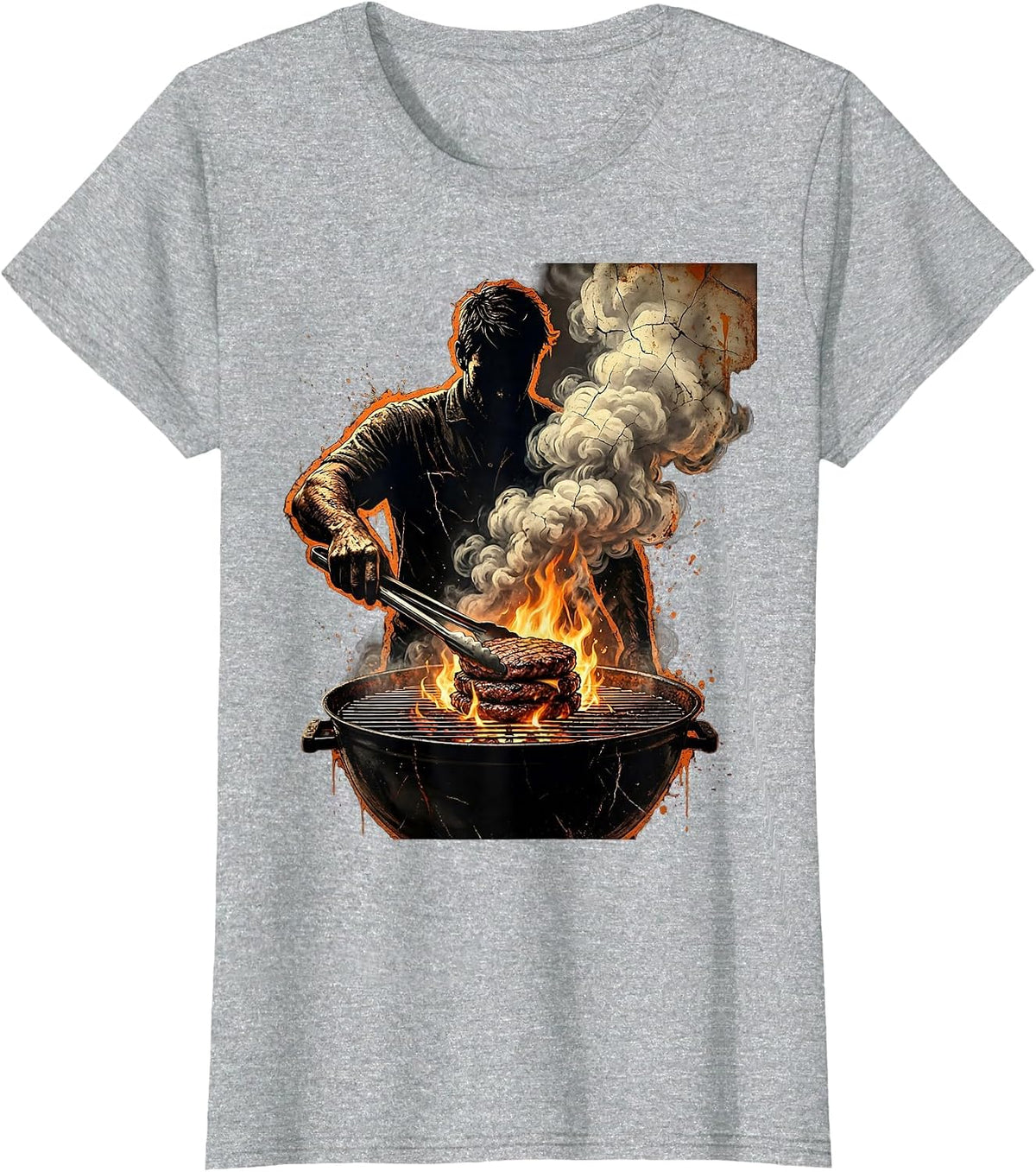 Local Boy Backyard Burger Grill Master Graphic T-Shirt - Heather Grey