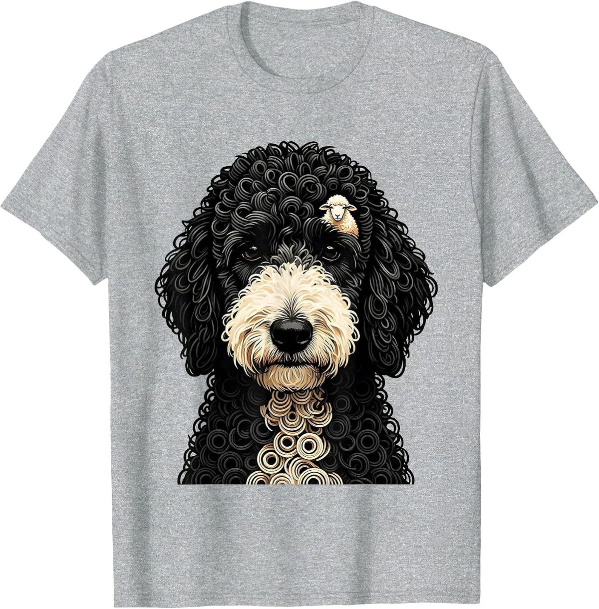 Men's Sheepadoodle Minimalist Breed Humor Dog Lover T-Shirt - Heather Grey